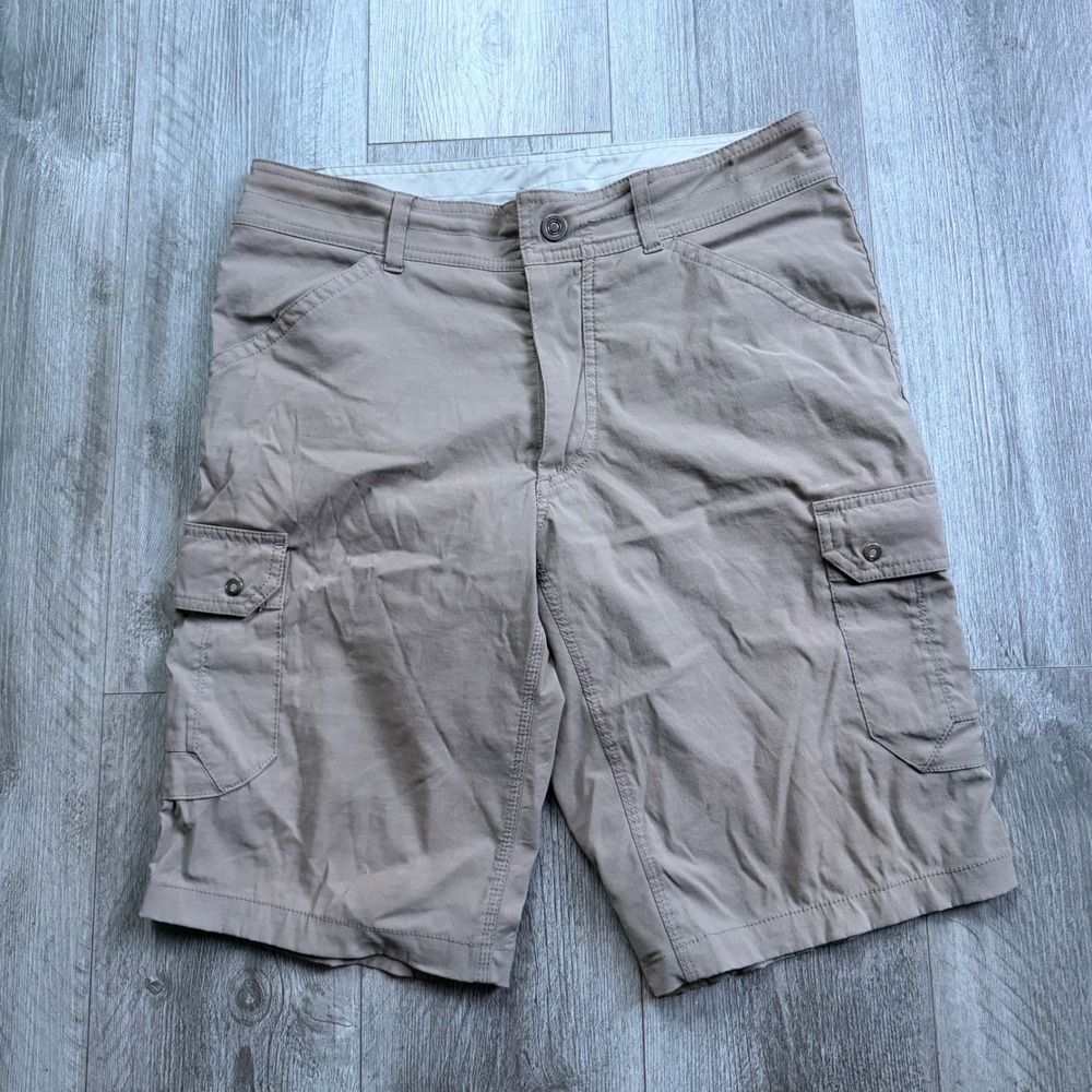 Kuhl Mens 32 Khaki Cargo Hiking Outdoor Shorts 11" Inseam Camp Travel